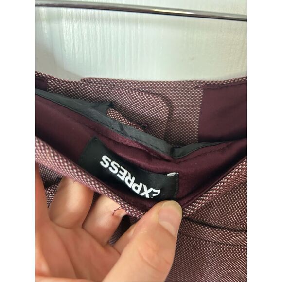 Express red burgundy dress pants size 0R stretch columnist barley boot mid rise - Picture 4 of 5
